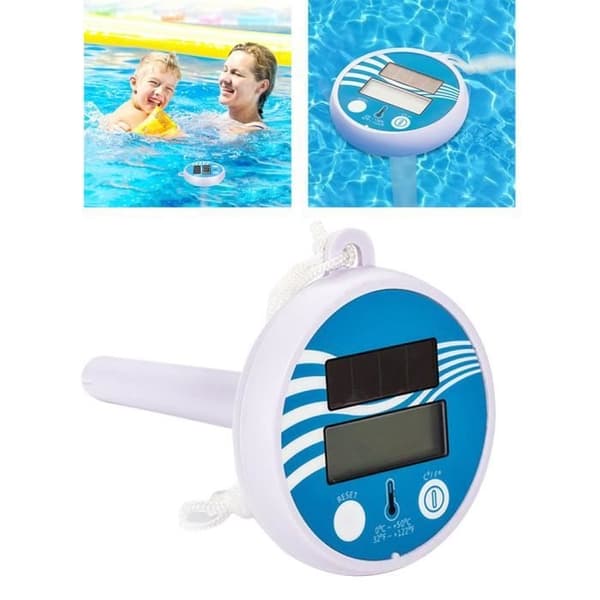 Soldrevet digital temperaturindikator pooltermometerkæde til pool, spa, boblebad, dam