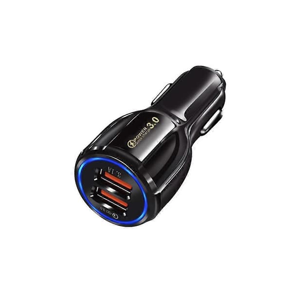 PC 3.0 Billaddare Mobiltelefon Biltillbehör Dubbla USB-portar Multiskydd