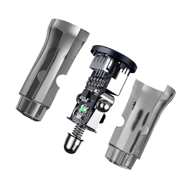 Biloplader 15W Dual Port USB-A QuickCharge 3.0, Transparent sort