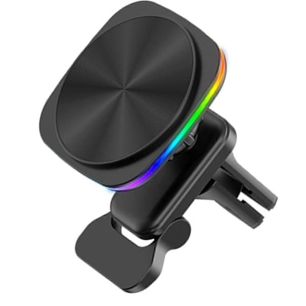 Magnetisk Trådløs Biloplader RGB Telefonholder Stand til