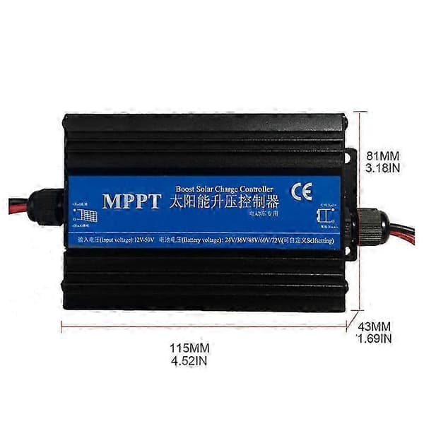 MPPT Boost Solarladerkontroller Lader 300W Bilbatterilading Spenningsregulator Lader Regul