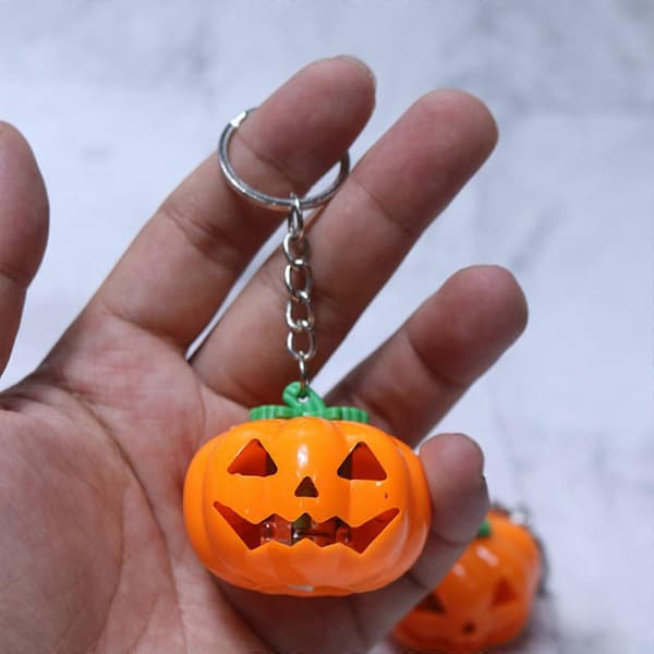 Halloween LED Græskar Nøgleringe Lysende Nøgleringe Legetøj Glødende Græskarlanterner
