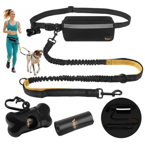 Dog Handler Belt with Waist Bag & Leash - Dog Leash
