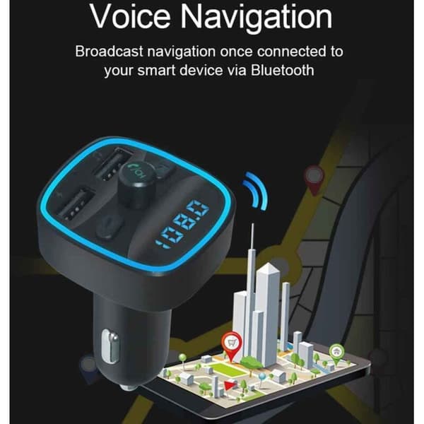 T25 Bil FM-sender Bluetooth Bil Logbog Bil MP3-afspiller Smart Navigation 12-24V