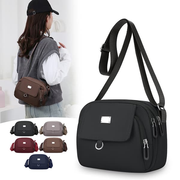 Stilfuld 2025 Crossbody-taske i nylon til kvinder Sort