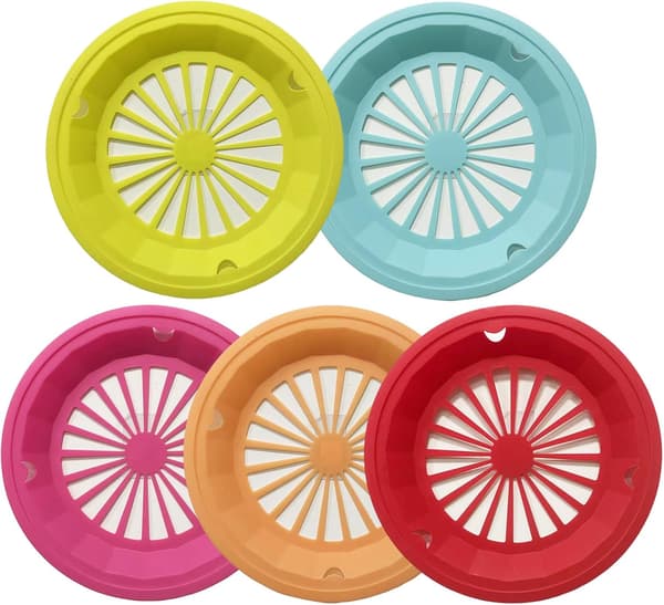 Reusable Plastic Plate Holders, 10 Inch, Heavy Duty with Snap Grooves, Dishwasher Safe (5 Pcs)