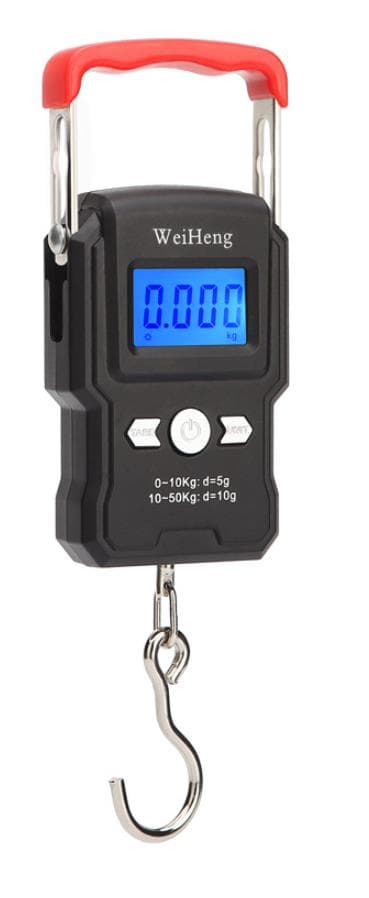 Hængende krogvægt, dobbelt præcision, LCD-baggrundsbelysning, 50 kg / 5G