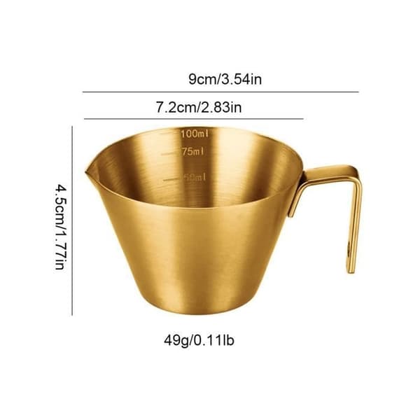 (eller) Snapseglass - HELLOVE - 2 stk - 304 rustfritt stål - 100 ml - Spiss helletut