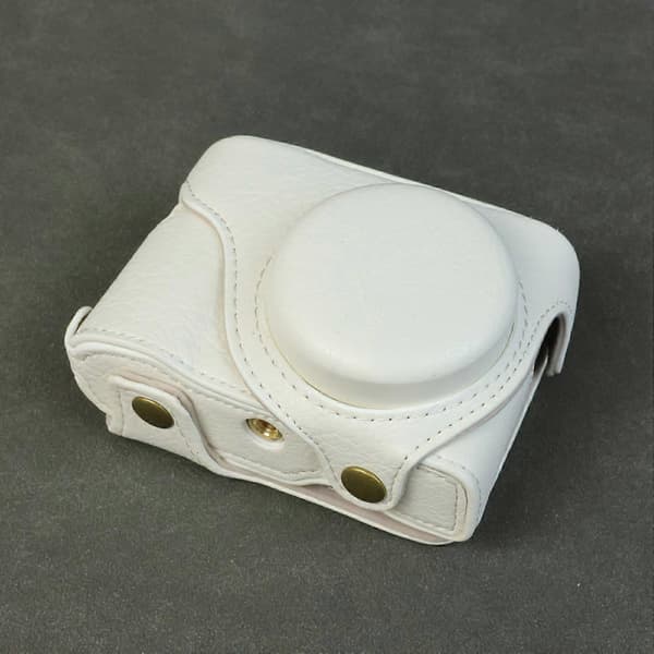 For Panasonic Lumix DMC-ZS99 DMC-TZ99 Camera Bag Buffalo Texture PU Leather Protective Case with S White White White
