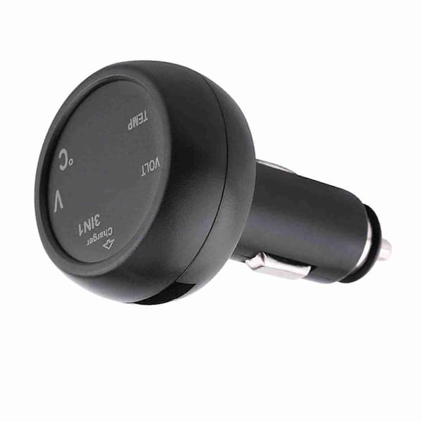 Dual LED Digital Display Voltmeter Termometer Cigarettænder USB Biloplader (Blå, Rød)