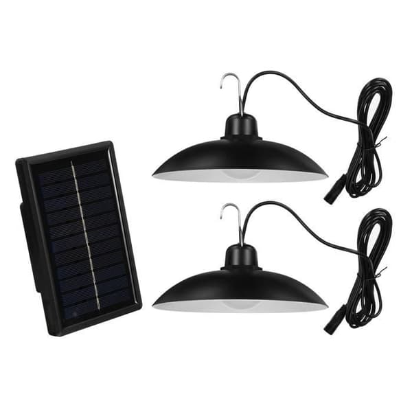 TEMPSA Solar Lamp with Remote Control, Dual Lamp Head - Adjustable Brightness - Waterproof