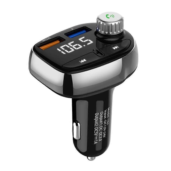 Bil MP3-spiller Bluetooth Bilsett FM-sender Håndsfritt Oppringing Dobbel USB Billader