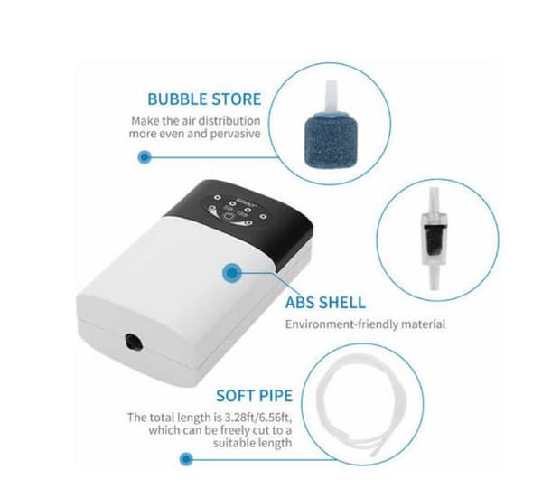 Happipumppu - Valkoinen, ilmaletkulla ja ilmakivellä, 1kpl