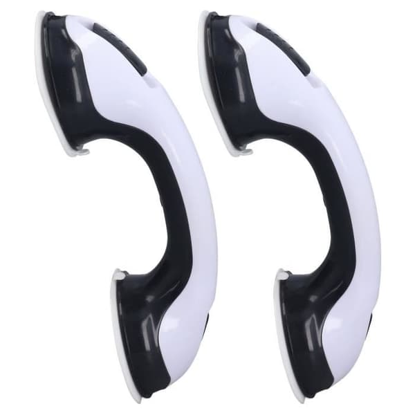 TMISHION Curved Shower Bar - Heavy Duty Plastic Shower Handle - Tool-Free Installation