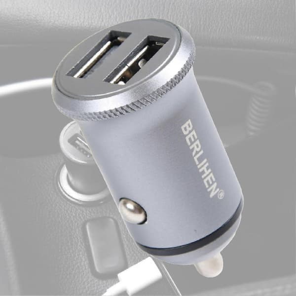 Pq5 Qc3.0 Billader Hurtiglading Metall Dobbel USB Ladeadapter For Kjøretøy