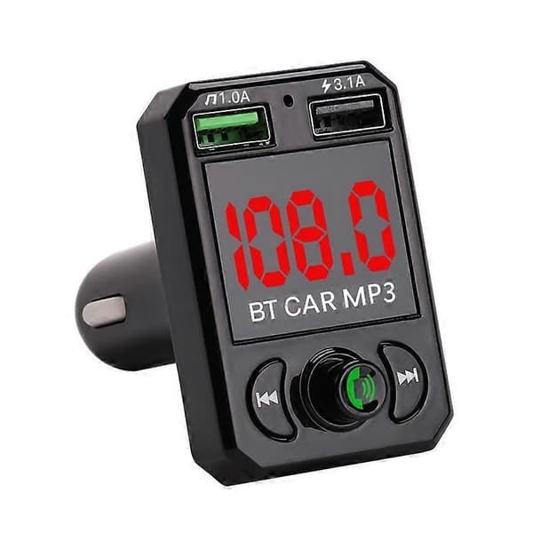 A6 BT FM-sender Biloplader med 2 USB-porte Bil MP3-afspiller Understøtter U Disk, TF