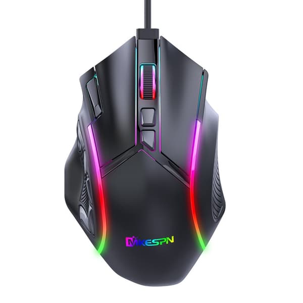 RGB Gaming Mouse with Cable, 12800 DPI, 12 Buttons, Customizable RGB Lighting for PC Gaming