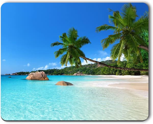 Musematte, sklisikker gummimatte med strandtema, søt spillmusematte for bærbar PC og datamaskin, tilpasset musematte