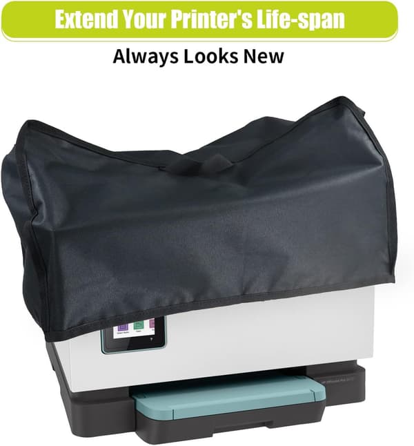 Dust Cover for HP/Epson/Canon/Brother Wireless Printers, 45*45*30CM Universal Printer Cover, 600D Waterproof Black Printer Protector