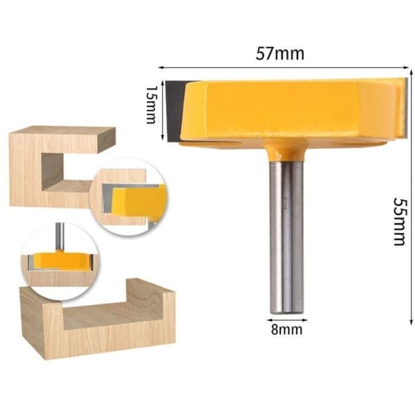 8mm skaftfræser. Fræser til fræsere, trimmere og spindelformere. 8x57mm bundfræser og overfladefræser til efterbehandling