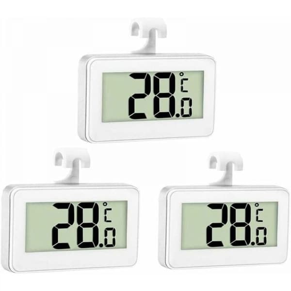 (White) Thermometer - 3X - Digital - Waterproof - Refrigerator and freezer - ABS