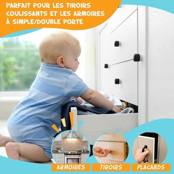Sikkerhetsdørstopper for babyskap, skuffelås, barnesikkerhetslås, magnetiske sikkerhetssperrer