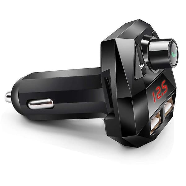 Bil MP3-spiller Bluetooth FM-sender Håndsfritt bilsett Audio MP3-modulator Display 5V 2.1A USB Billader biltilbehør
