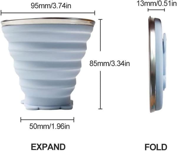 200 ml sammenleggbare silikonkopper, sammenleggbar reisekopp, lett reisekopp, sammenleggbare silikonkopper, kaffekopp
