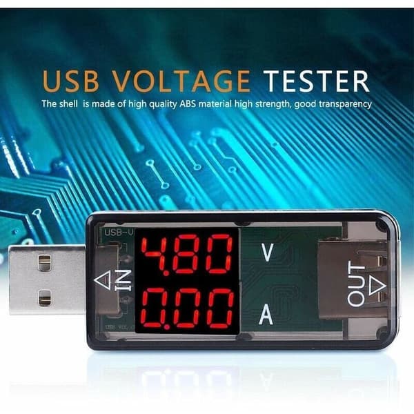 USB Tester Multimeter. 3.2-10V 0-3A USB Digital Strøm- og Spændingstester Måler Voltmeter Ammeter 0.01 Nøjagtighed Multimeter Oplader