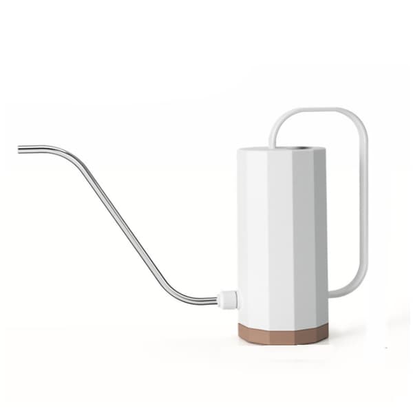 Stainless Steel Watering Can with Long Spout and Large Humanized Handle for Garden, Ivory White