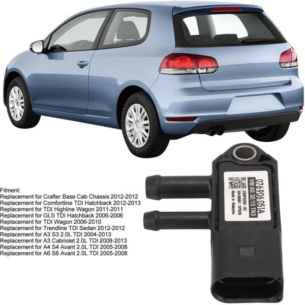 Diesel DPF differentialtryksensor 3-polet stik 076906051A erstatning for A3 A4 A6 S4 S6