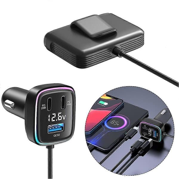 6 USB-Portars Supersnabb Billaddaradapter för IPhone Samsung Android-Adaptrar