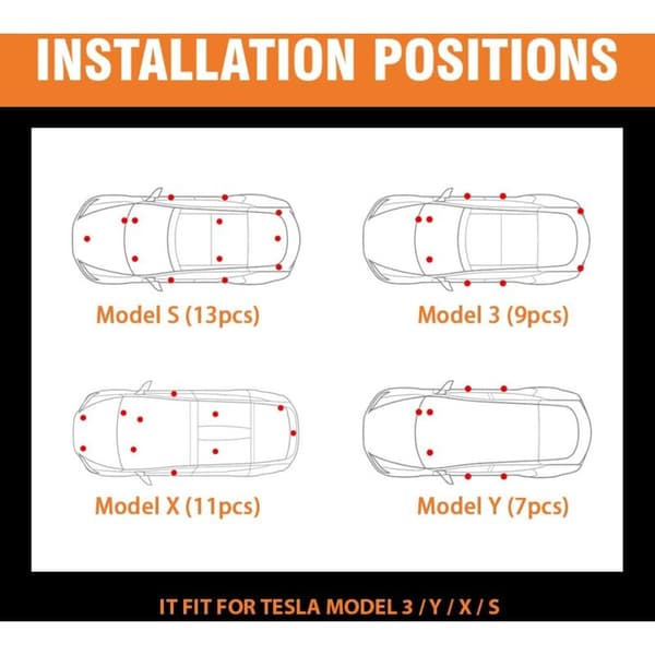 Interiør LED-pære for Tesla Model 3/Y/S/X Overdimensjonert Erstatningsbelysning for Bagasjerom Frunk (4 STK) (Blå)