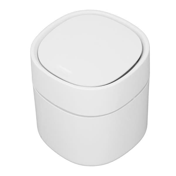 Dilwe Mini Office Bin - White - One-Touch Opening - Easy to Clean