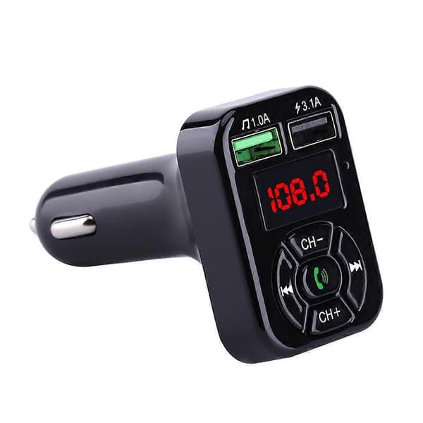 Bluetooth Biloplader 3.1A Hurtig Opladning Kort FM Bil Bluetooth MP3 Transmitter Sort