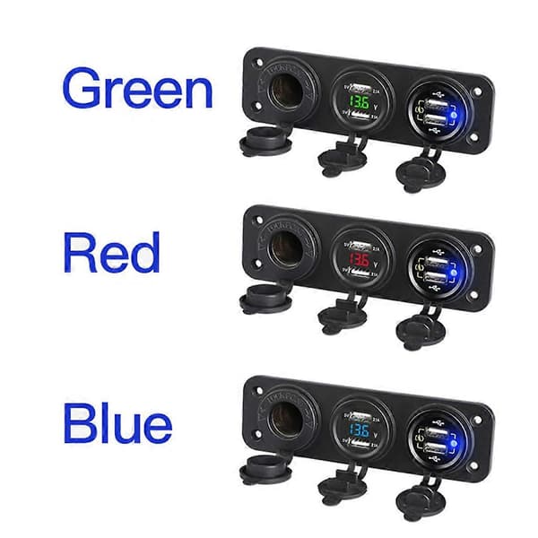 Hurtig 4 USB Biloplader LED Voltmeter Stik Cigarettænder Automatisk Adapter