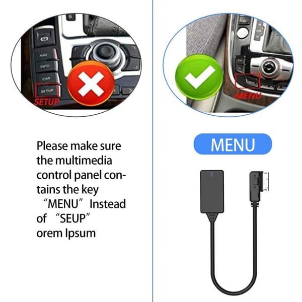 Bluetooth AMI MMI-adapter til Audi Q5/A5/A7/R7/S5/Q7/A6L - MMI 3G - Bluetooth 5.0 - Plug & Play