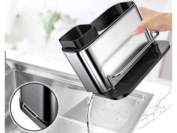Soap pump for sink - Container with sponge compartment