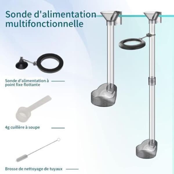 Samlet foderrør. Akvariefoderrør. To foderpositioner til øvre og nedre fisk (21-37 cm)