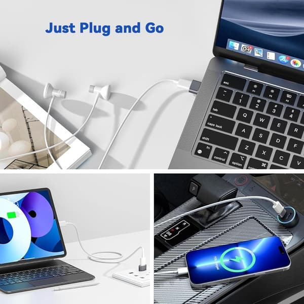 4-pakning USB til Type-C 3.2 Adaptersett: 2 USB til Type-C og 2 Type-C til USB-adaptere, kompatibel med datamaskiner, ladere