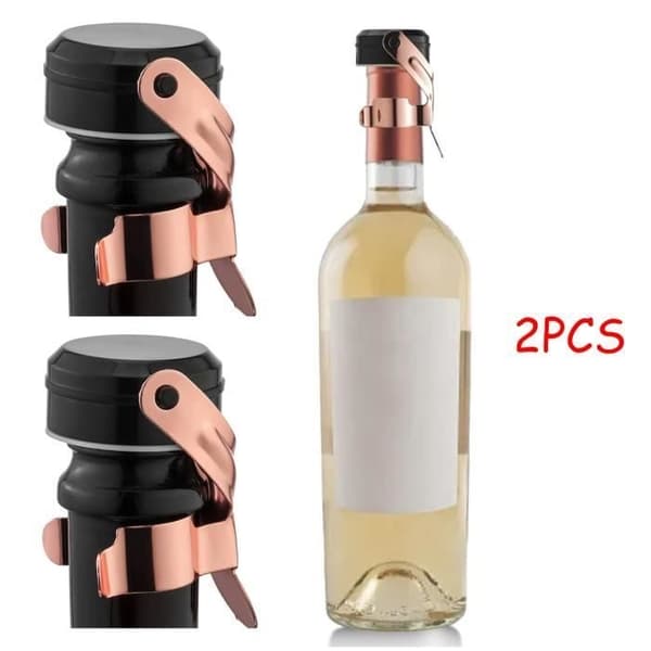 (Rosaguld) Flaskeprop - Lufttæt - Rustfrit stål - Rosaguld - Til vin, champagne, prosecco