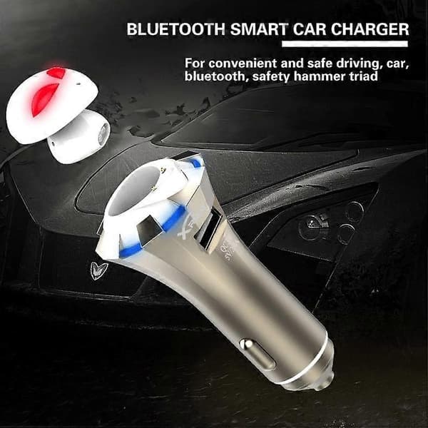 A8 3 i 1 Bluetooth Hörlur & Säkerhetshammare & Billaddare