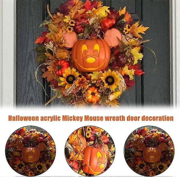Mickey Græskar Krans Dekoration, Julekranse til Efterår, Halloween, Disney Dør