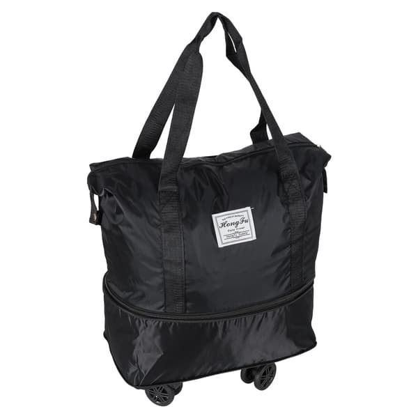 Kuffert med Hjul / Håndbagage Taske - Justerbar størrelse - Sort