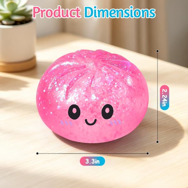 Glitter Sugar Squishy Fidget-leksaker, virala klämleksaker för tonåringar och vuxna Sugar- Pink