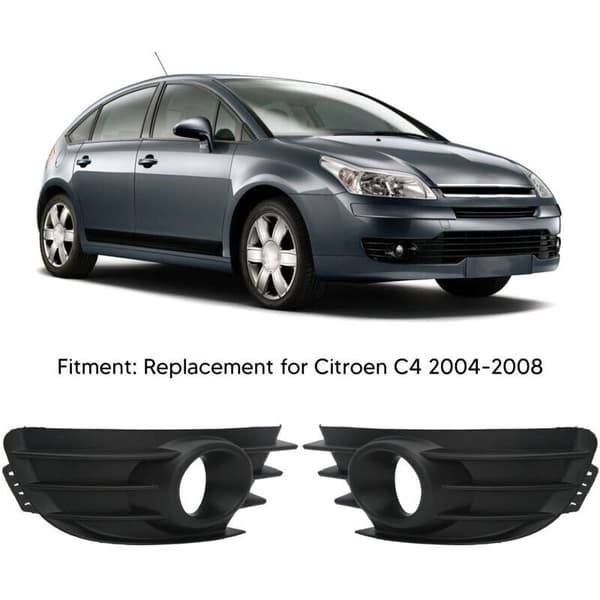 Par tåkelysgrilldeksler. Svart frontfanger tåkelysgrill for Citroen C4 2004-2008