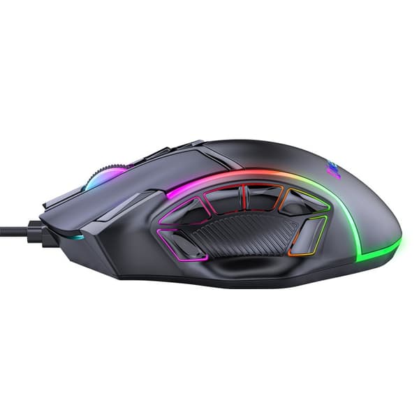 RGB Gaming Mouse with Cable, 12800 DPI, 12 Buttons, Customizable RGB Lighting for PC Gaming