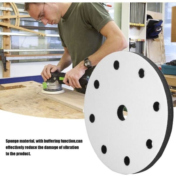 Blød slibepude. 150 mm bløde slibe-interfacepuder, blød svamp, diameter 150 mm (9 huller)