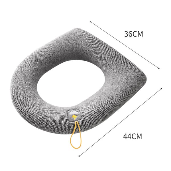 Soft Toilet Seat Cover with Handle - Light Grey