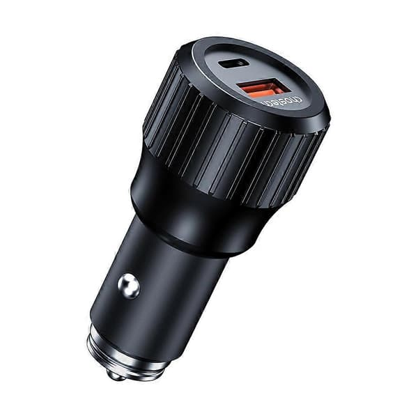USB-C USB-A PD 63W autolaturi, musta